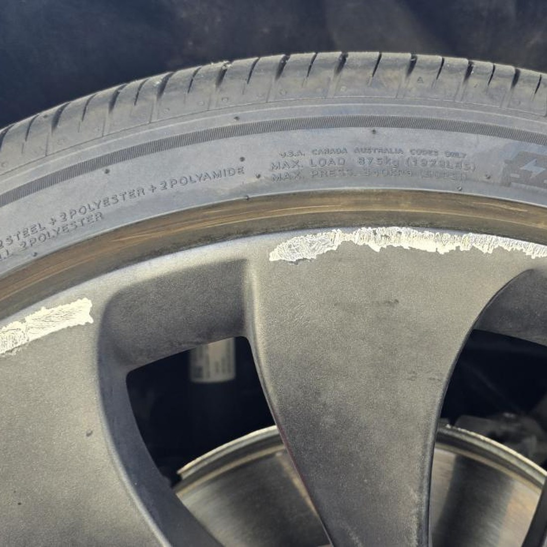 curb rash repair Las Vegas, before